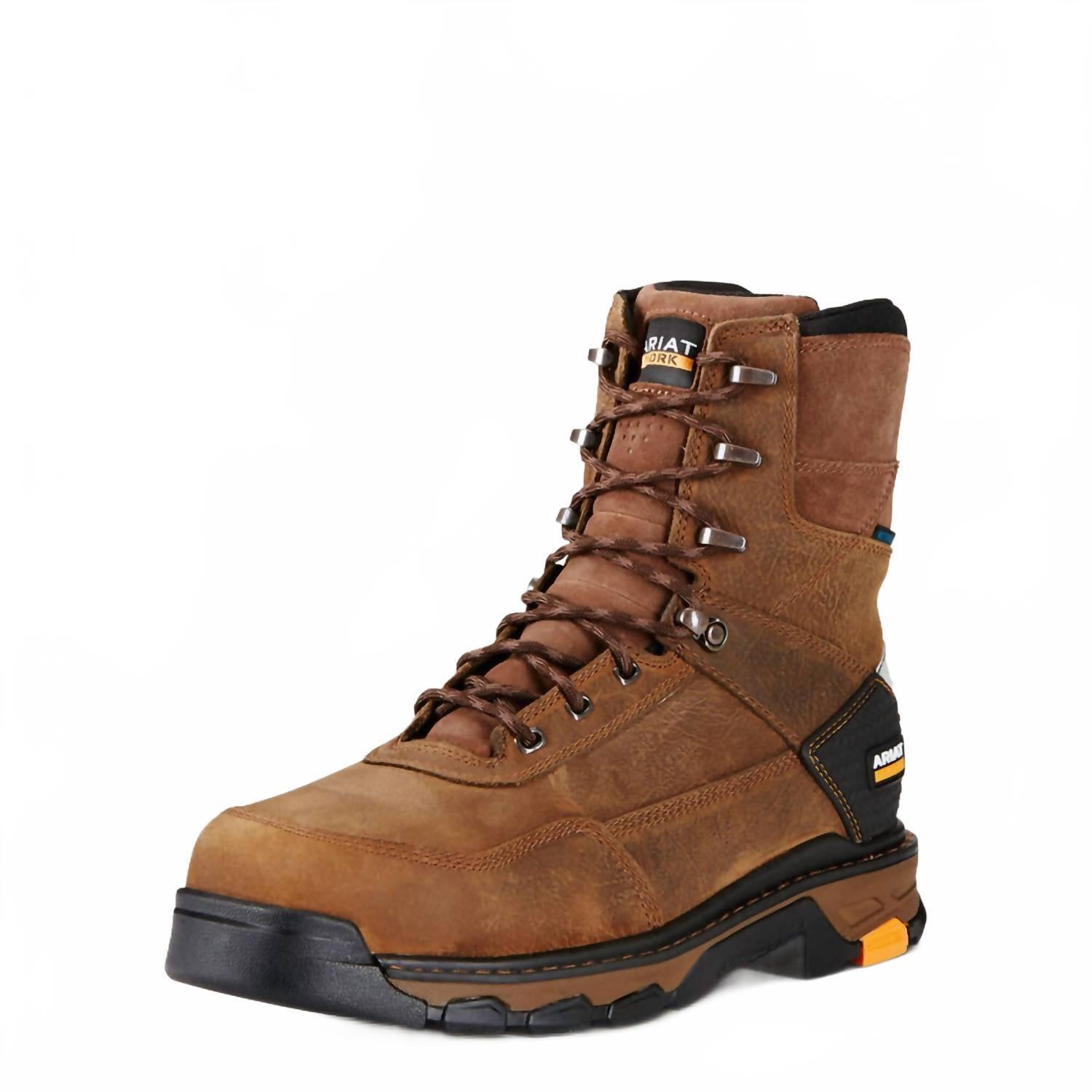 New Ariat Men's Intrepid 8" Waterproof Composite Toe Work Boots In Brown